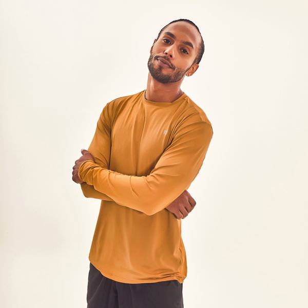 Camisa UV Masculina Com Proteção Solar Uvpro Ocre