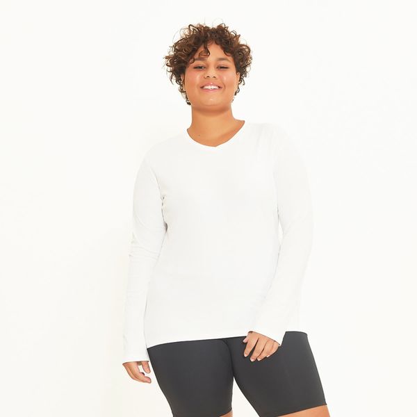 Camisa UV Feminina Com Proteção Solar Sport Fit Branco