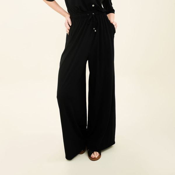 Calça Pantalona Uv Com Proteção Solar Preto