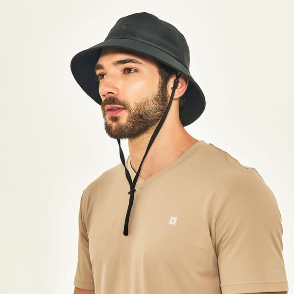Chapéu UV Bucket Com Proteção Solar Preto