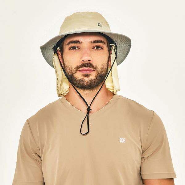 Chapéu Kansas Com Proteção Solar UV.LINE Areia/Cinza