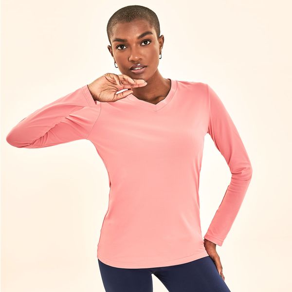 Camisa UV Feminina Com Proteção Solar Sport Fit Ml Morango