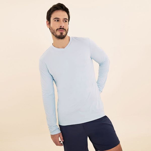 Camisa UV Masculina Com Proteção Solar Sport Fit Ml Azul Céu