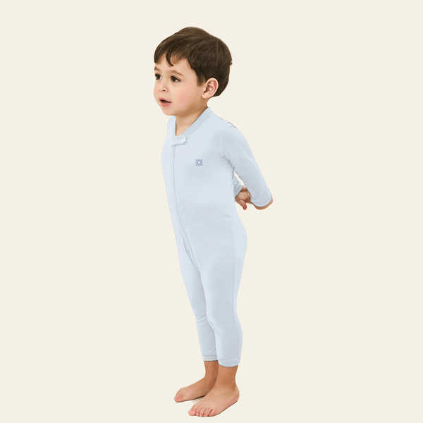 Macaquinho UV Bebê Com Proteção Solar Azul Céu