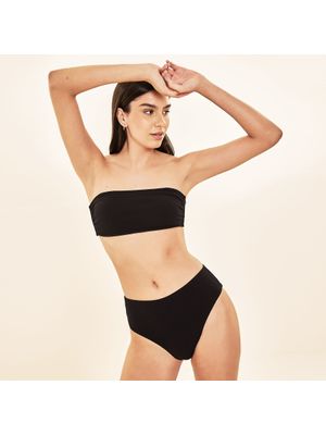 Biquíni Uv Com Proteção Solar Bandeau Textura Preto