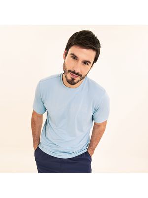 Camisa UV Masculina Com Proteção Solar Uvpro Logo Mc Azul Céu