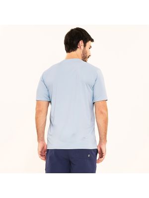 Camisa UV Masculina Com Proteção Solar Uvpro Logo Mc Azul Céu