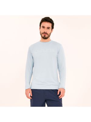 Camisa UV Masculina Com Proteção Solar Uvpro Logo Ml Azul Céu