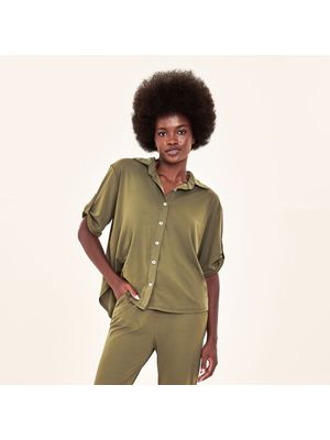 Camisa UV Com Proteção Solar Copa Color Verde Militar