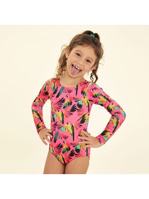 Maiô Menina Uv Com Proteção Solar Estampa Passaro