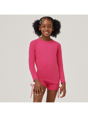 Camiseta UV Infantil Com Proteção Solar Uvpro Pink