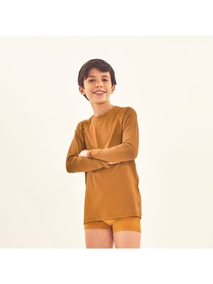 Camisa UV Infantil Com Proteção Solar Uvpro Ocre