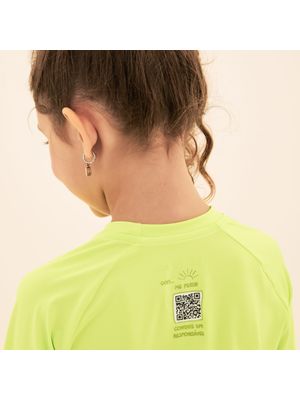 Camisa UV Infantil Com Proteção Solar Acqua QR Code ML Amarelo Flúor