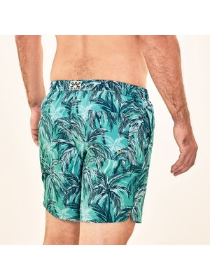 Shorts Acqua Masculino UV Com Proteção Solar - ESTAMPA COQUEIROS TURQUESA