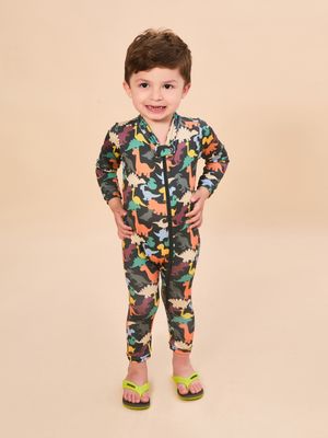 Macaquinho UV Bebê Com Proteção Solar ML - Estampa Dino