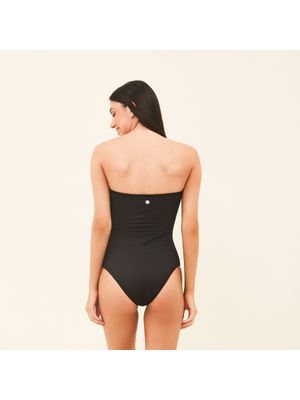 Maiô Uv Com Proteção Solar Tomara que caia textura - Preto