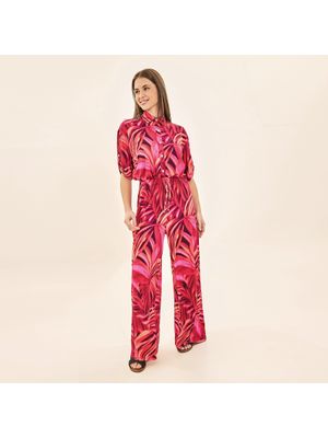 Calça Pantalona Uv Com Proteção Solar - ESTAMPA FOGOS