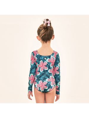Maiô Menina Uv Com Proteção Solar ML - ESTAMPA HIBISCUS