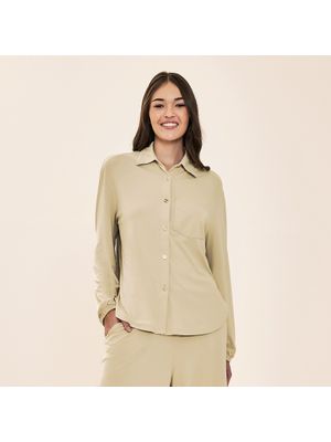 Camisa Vitoria UV Com Proteção Solar ML Fem - LINHO