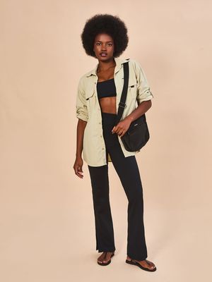 Calça UV Canelada Com Proteção Solar - PRETO